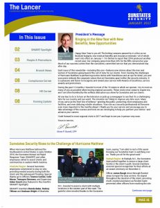 Sunstates Security Lancer Employee Newsletter Sample